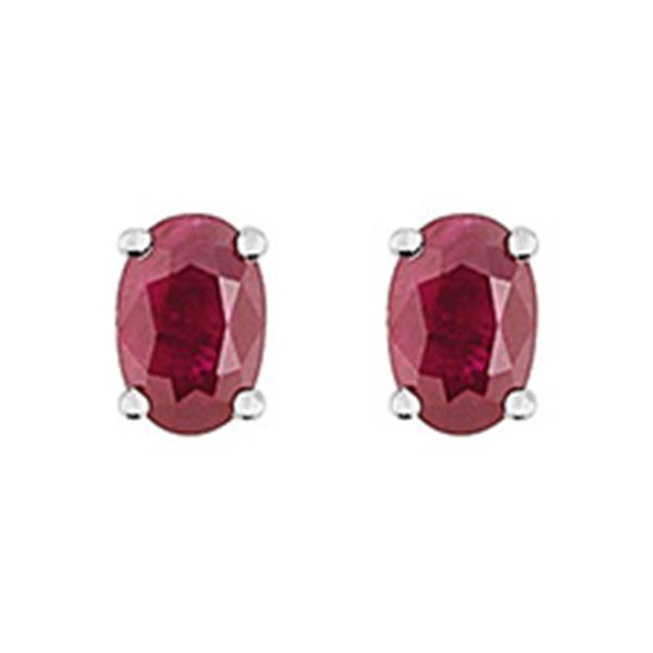 Boucles d'oreilles clou rubis 1.06ct Or Blanc 750