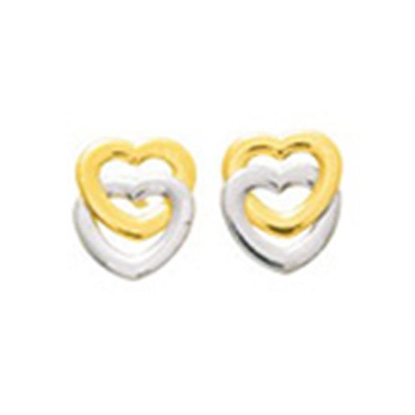 Boucles d'oreilles clou vis Or Jaune et blanc Or 750