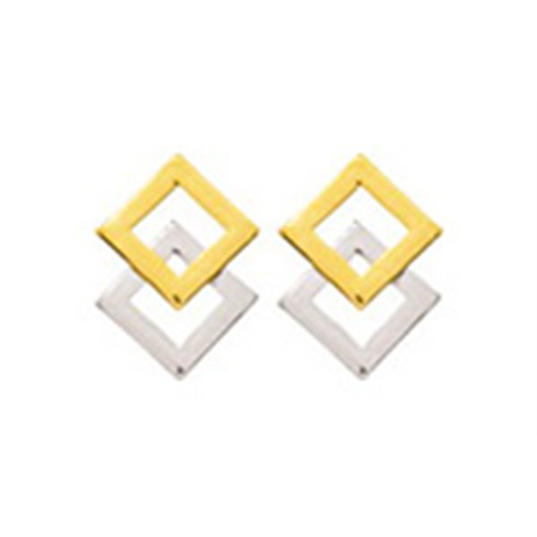 Boucles d'oreilles clou Or Jaune et blanc Or 750