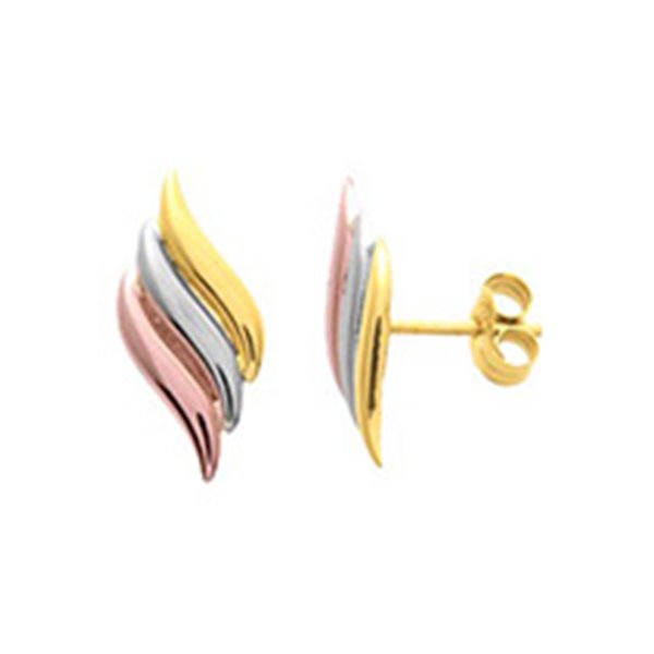 Boucles d'oreilles clou Or Jaune et blanc Or 750