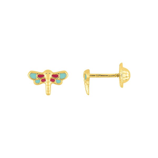 Boucles d'oreilles clou vis laqué Or Jaune 750