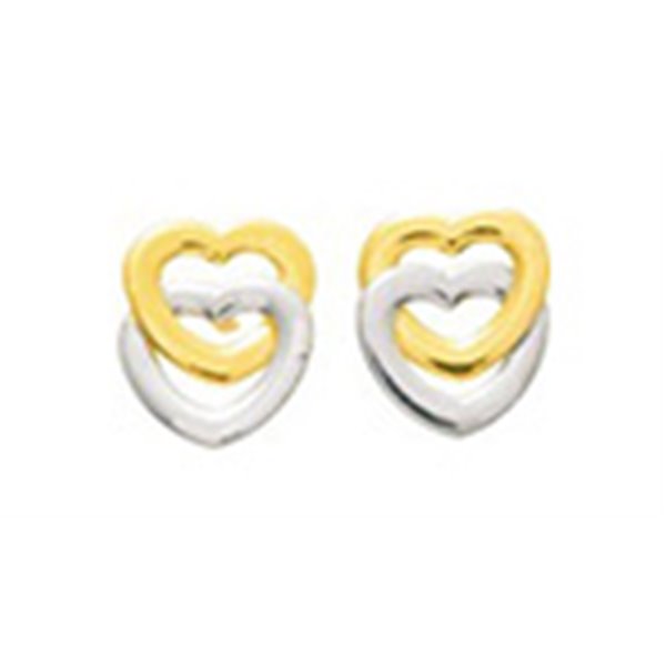 Boucles d'oreilles clou Or 375 bicolore