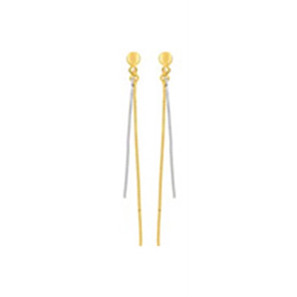 Boucles d'oreilles pendantes bicolore Or 375