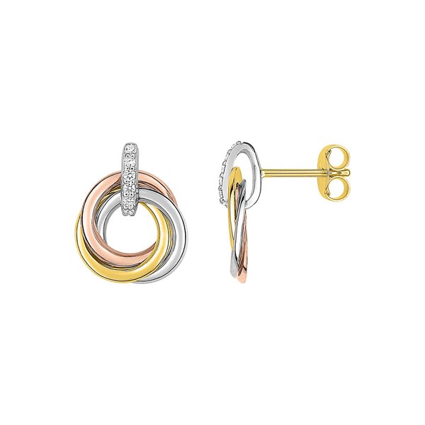 Boucles d'oreilles pendantes oxyde(s) de zirconium Or Blanc 750 r