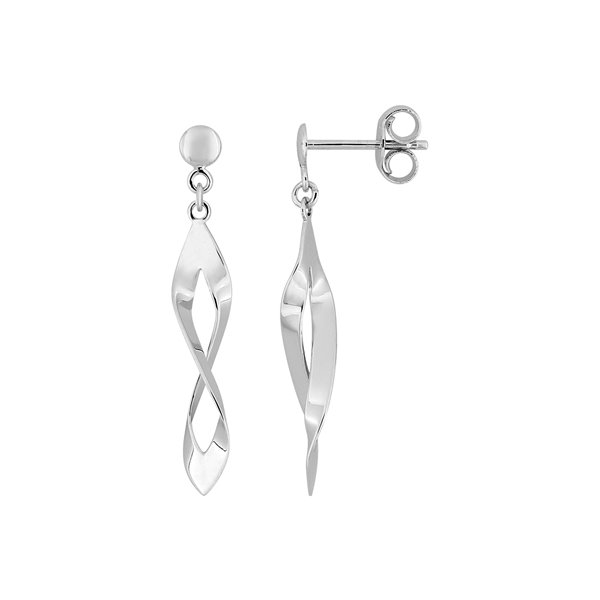 Boucles d'oreilles pendantes Or Blanc 375