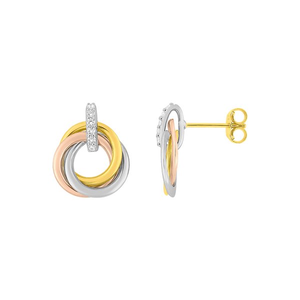 Boucles d'oreilles pendantes oxyde(s) de zirconium 3 Ors 375