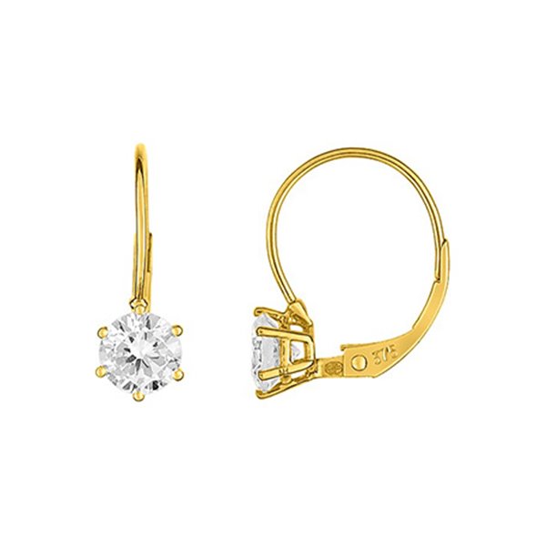 Boucles d'oreilles dormeuses oxyde(s) de zirconium Or Jaune 375