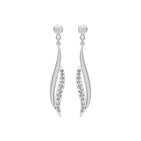 Boucles d'oreilles pendantes CRIST blanc Or Blanc 375