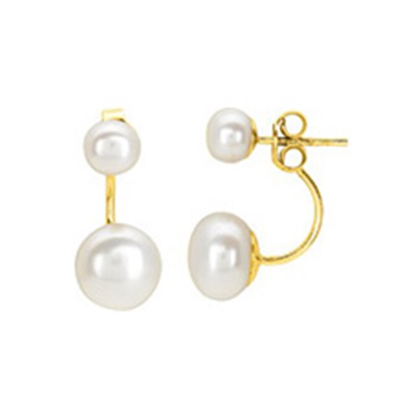 Boucles d'oreilles pendantes perle de culture d'eau douce Or Jaune 750