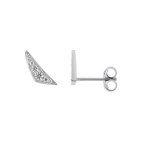 Boucles d'oreilles clou oxyde(s) de zirconium Or Blanc 375