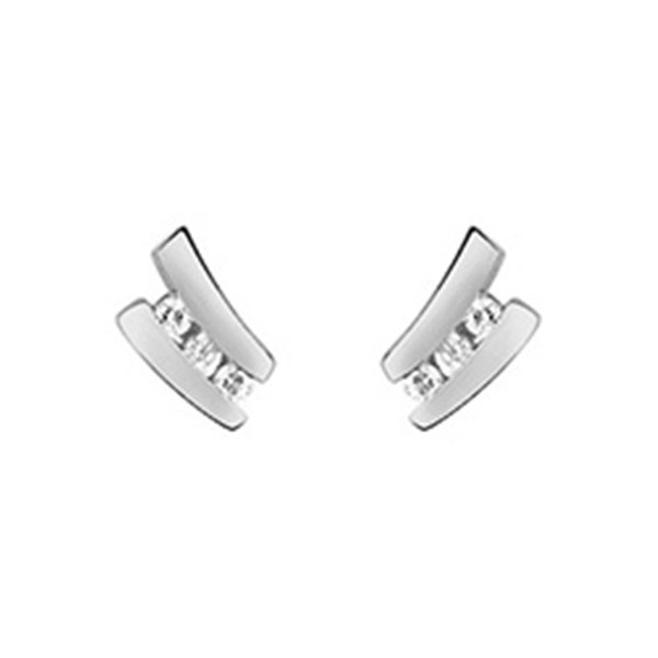 Boucles d'oreilles clou oxyde(s) de zirconium Or Blanc 375