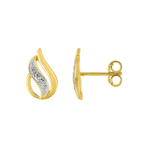 Boucles d'oreilles clou diamant 0.01 Or Jaune 375 rhodiée