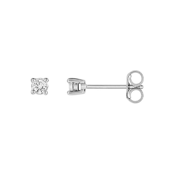 Boucles d'oreilles clou diamant 0.08ct Or Blanc 375