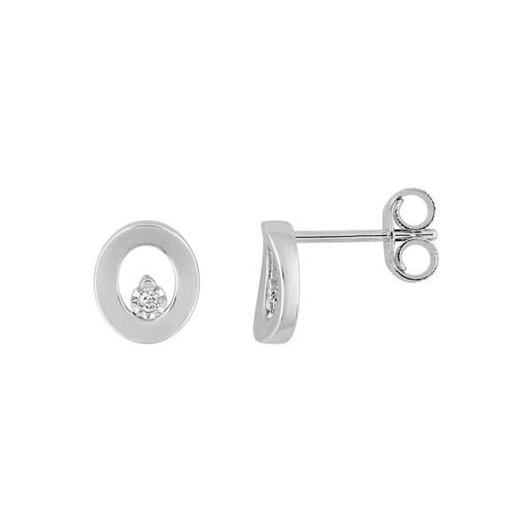 Boucles d'oreilles clou diamant 0.02 Or Blanc 375