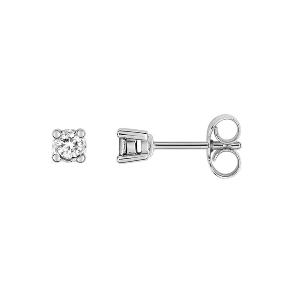 Boucles d'oreilles clou diamant 0.14ct Or Blanc 375