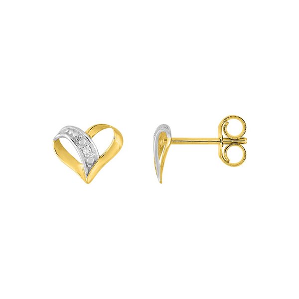 Boucles d'oreilles clou diamant 0.008 Or Jaune 375 rhodiée