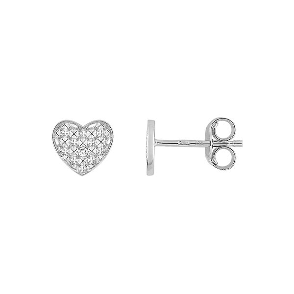 Boucles d'oreilles clou diamant 0.08ct Or Blanc 375