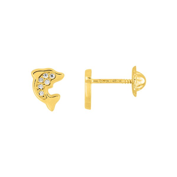 Boucles d'oreilles enfant oxyde(s) de zirconium Or Jaune 375