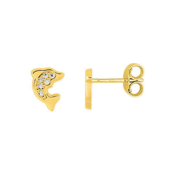 Boucles d'oreilles enfant oxyde(s) de zirconium Or Jaune 375