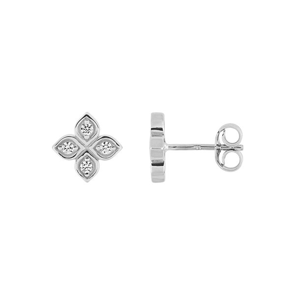 Boucles d'oreilles clou diamant 0.10ct Or Blanc 375