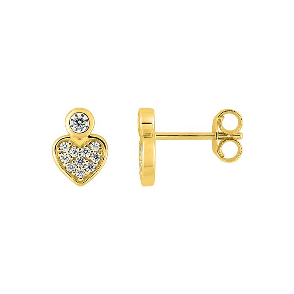 Boucles d'oreilles oxyde(s) de zirconium Or Jaune 375