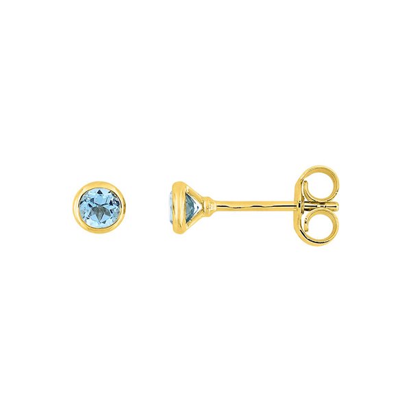 Boucles d'oreilles clou topaze bleue traitée Or Jaune 375