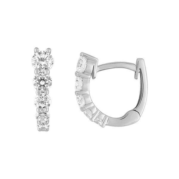 Boucles d'oreilles divers oxyde(s) de zirconium 1.16c Or Blanc 375