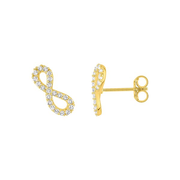 Boucles d'oreilles clou oxyde(s) de zirconium Or Jaune 375