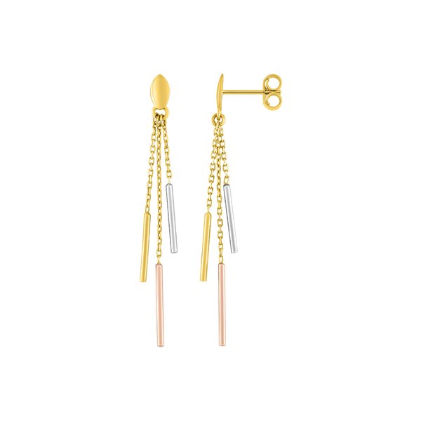 Boucles d'oreilles pendantes Or Jaune 375 rhodiée