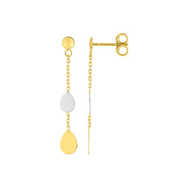 Boucles d'oreilles pendantes Or Jaune 375 rhodiée