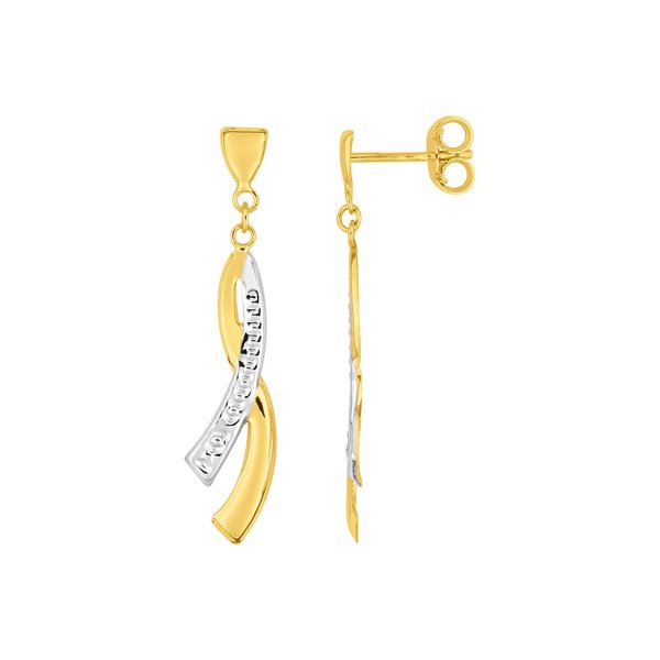 Boucles d'oreilles pendantes Or Jaune 375 rhodiée