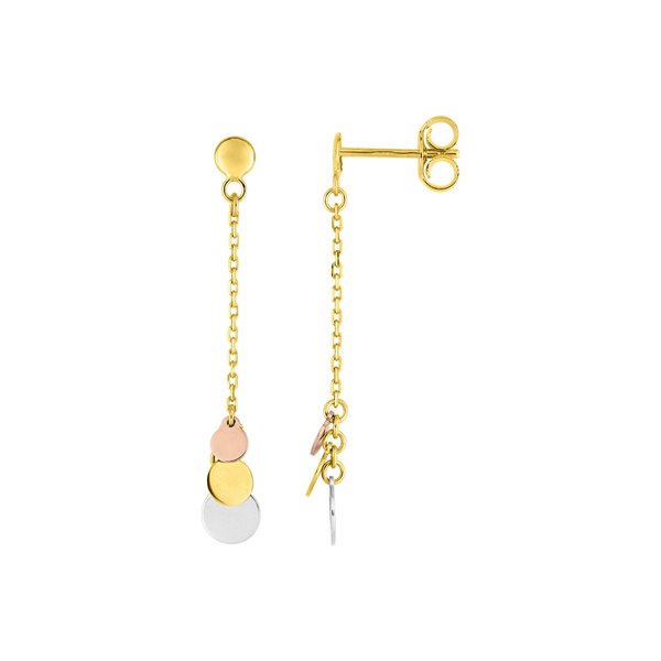 Boucles d'oreilles pendantes Or Jaune 375 rhodiée