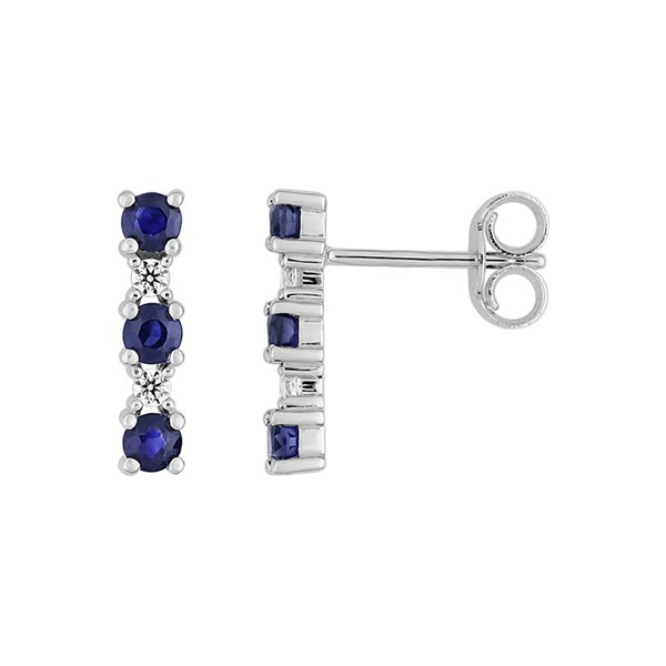 Boucles d'oreilles saphir oxyde(s) de zirconium Or Blanc 375