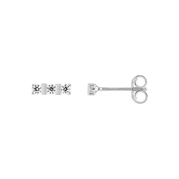 Boucles d'oreilles clou oxyde(s) de zirconium Or Blanc 375