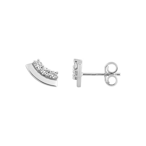 Boucles d'oreilles clou oxyde(s) de zirconium Or Blanc 375