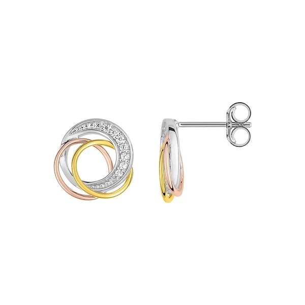 Boucles d'oreilles clou oxyde(s) de zirconium Or Jaune 375 r