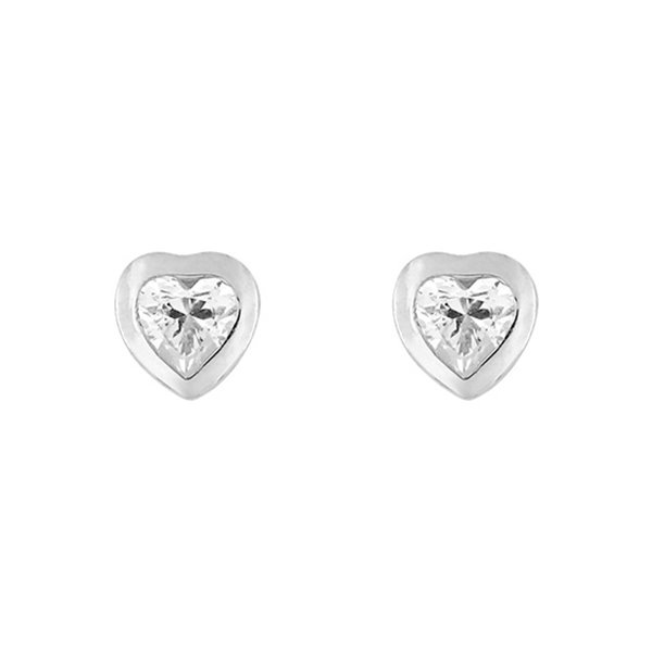 Boucles d'oreilles clou oxyde(s) de zirconium Or Blanc 375