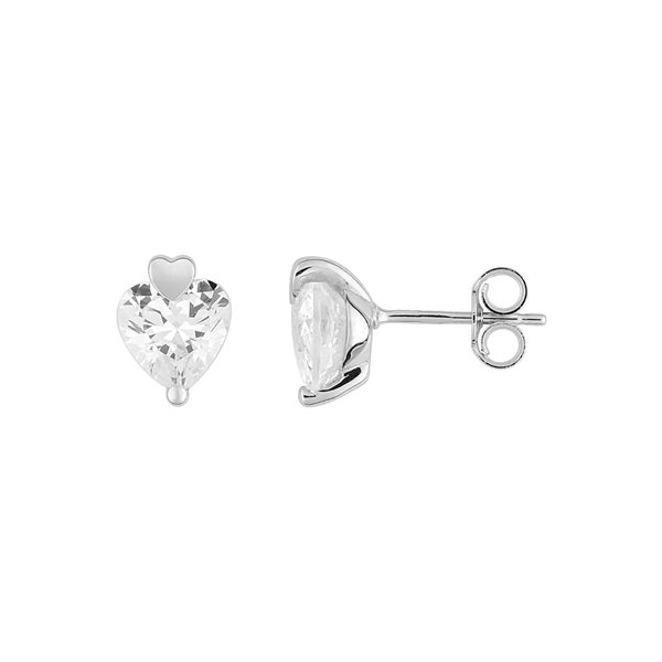 Boucles d'oreilles clou oxyde(s) de zirconium Or Blanc 375