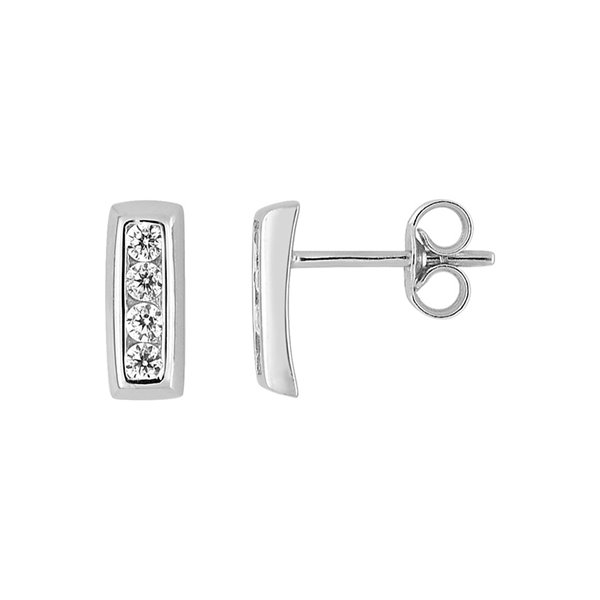 Boucles d'oreilles clou oxyde(s) de zirconium Or Blanc 375