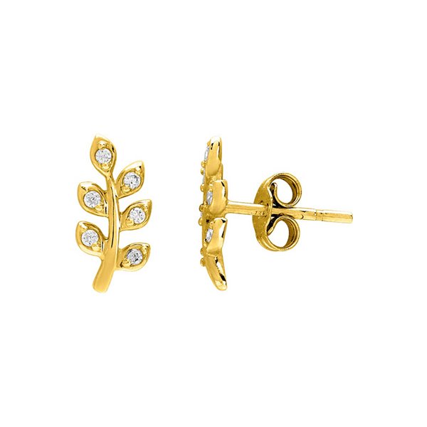 Boucles d'oreilles clou oxyde(s) de zirconium Or Jaune 375