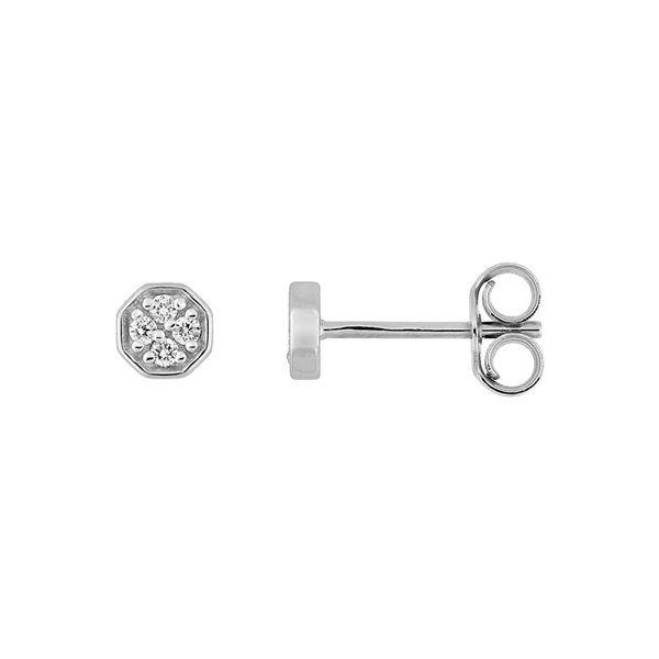 Boucles d'oreilles clou diamant 0.06ct Or Blanc 750