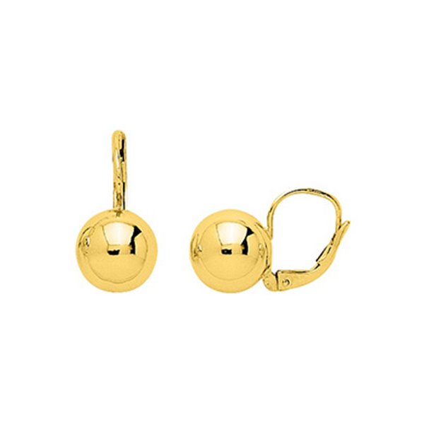 Boucles d'oreilles dormeuses 10mm Or Jaune 750