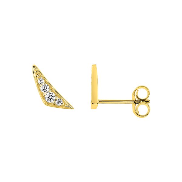 Boucles d'oreilles clou oxyde(s) de zirconium Or Jaune 750