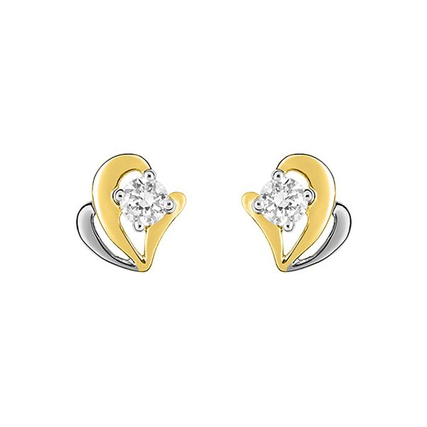 Boucles d'oreilles clou oxyde(s) de zirconium Or Jaune 750 rhodiée