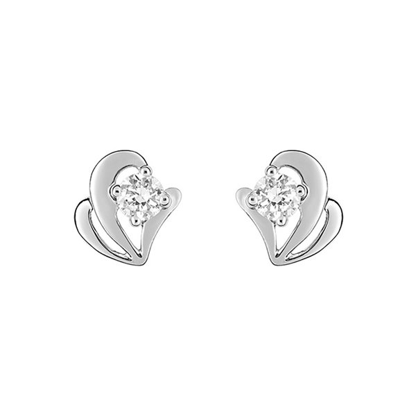 Boucles d'oreilles clou oxyde(s) de zirconium Or Blanc 750