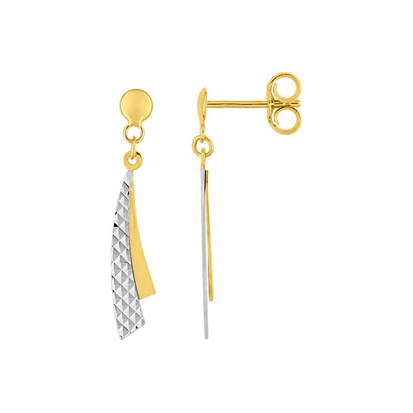 Boucles d'oreilles pendantes Or Jaune 750 rhodiée