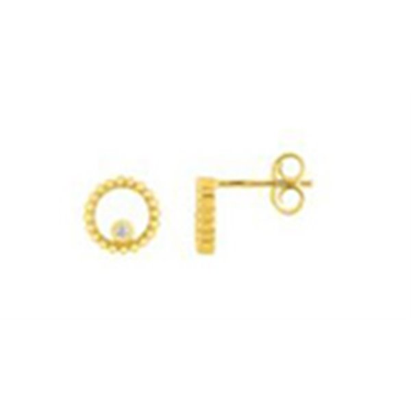 Boucles d'oreilles clou oxyde(s) de zirconium Or Jaune 750