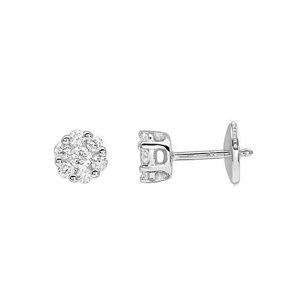 Boucles d'oreilles clou diamant 0.30ct Or Blanc 750