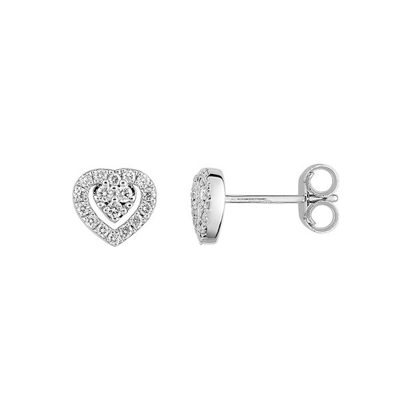 Boucles d'oreilles clou diamant 0.25ct Or Blanc 750