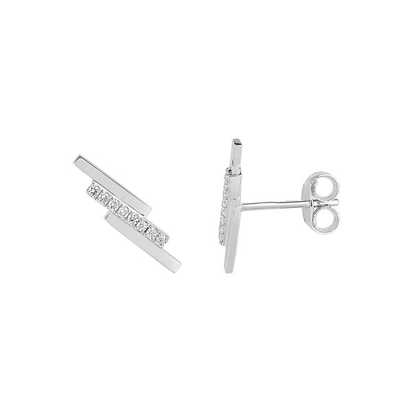 Boucles d'oreilles clou diamant 0.06ct Or Blanc 750